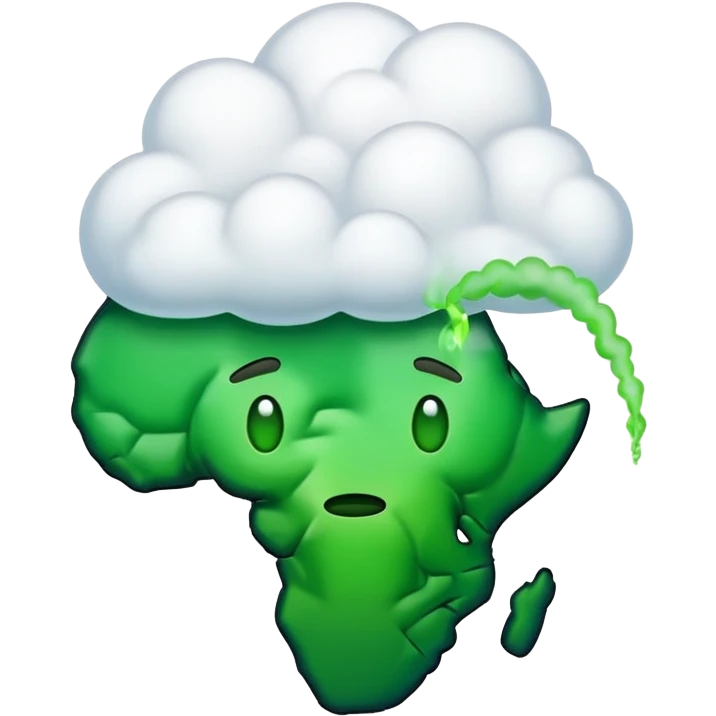 The continent of Africa in emoji form farting green gas emoji