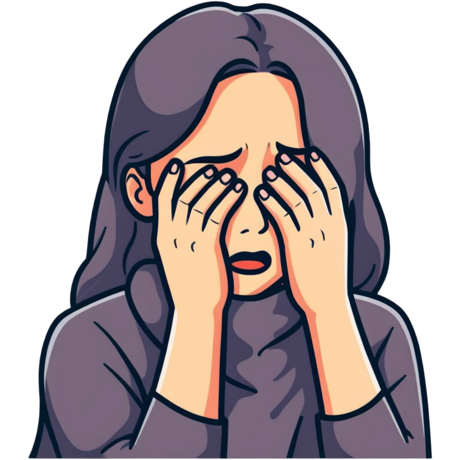 crying woman covering her face emoji