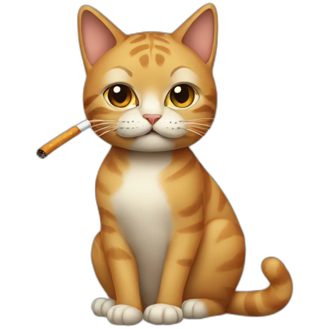 a cat with a cigarette emoji
