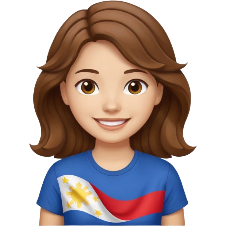 alternative white girl wavy brown hair girl filipino flag emoji
