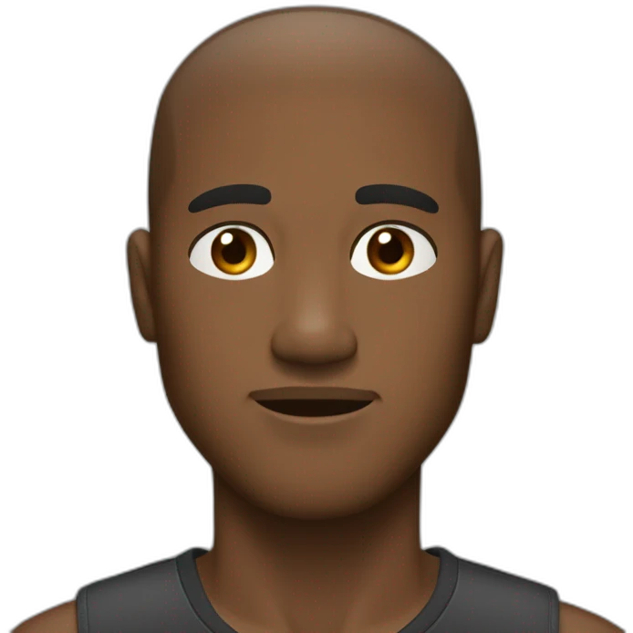 Short Black buz cut hair man with Wheatish almost white skin, Large hazel eyes, a medium-sized nose, and a medium-sized mouth.  emoji