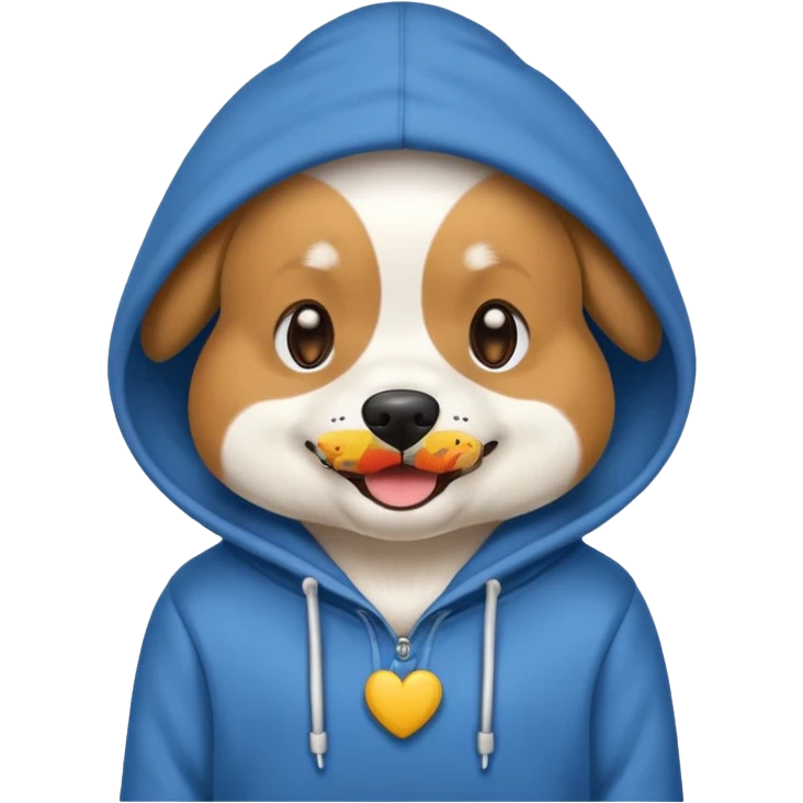 Dog wearing a hoodie emoji