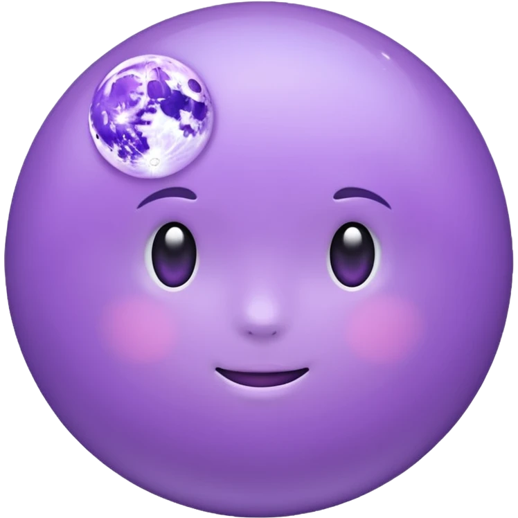 realistic looking lilac moon emoji