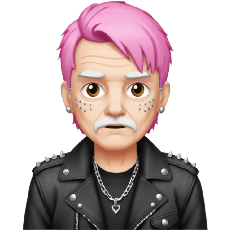 pink haired metalhead grandpa emoji