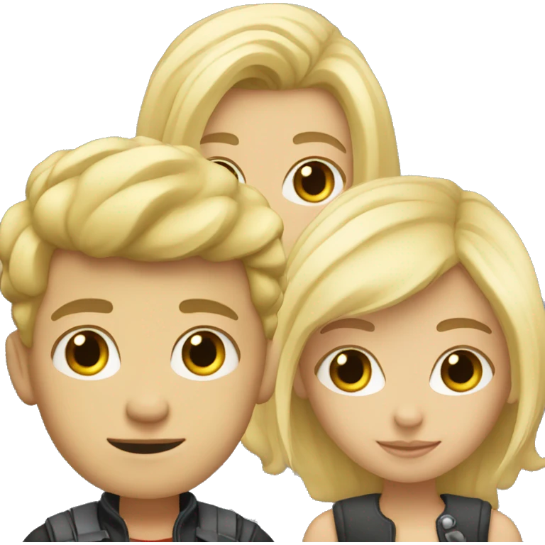 Blonde boy and blonde girl emoji