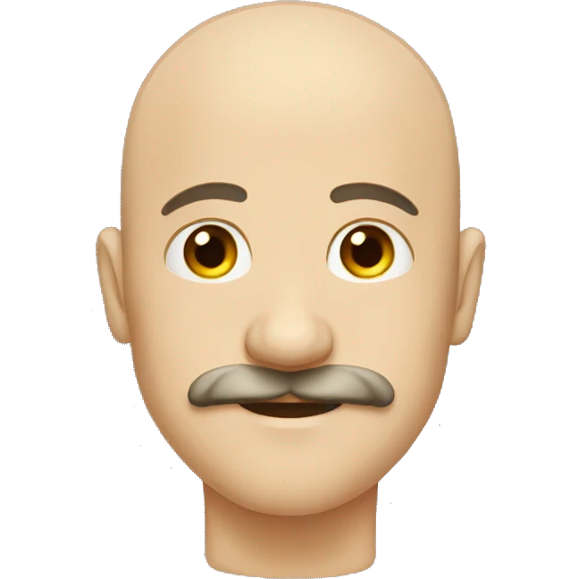 bald man with a moustach in his 20s emoji
