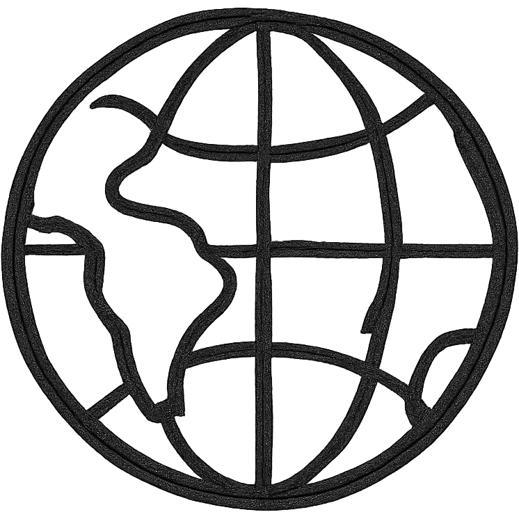 world icon, hand-drawn outline style emoji