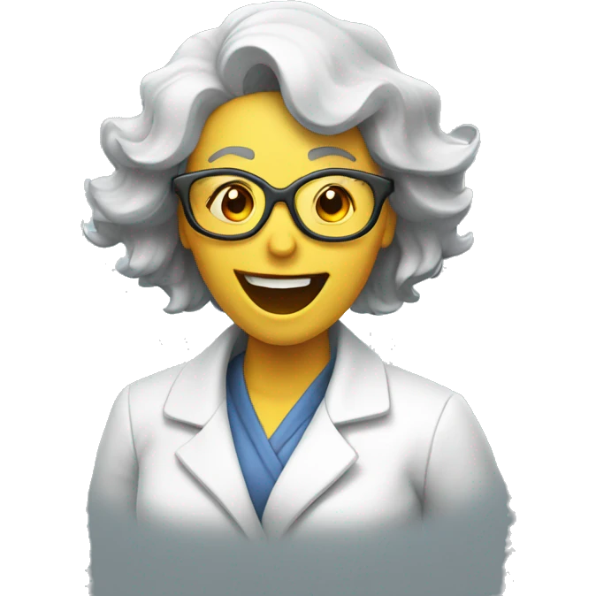 Mad scientist woman laughing  emoji