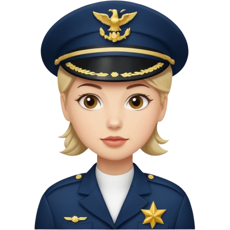 Female navy soldier, bigger face. emoji