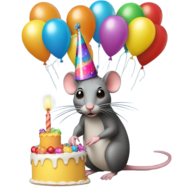 Birthday rat emoji