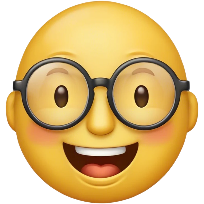 emoji with glasses laughing with tears in his eyes emoji