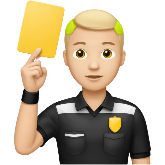 referee holding yellow card emoji