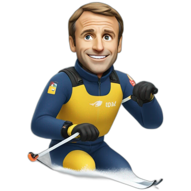 macron qui fait du ski emoji