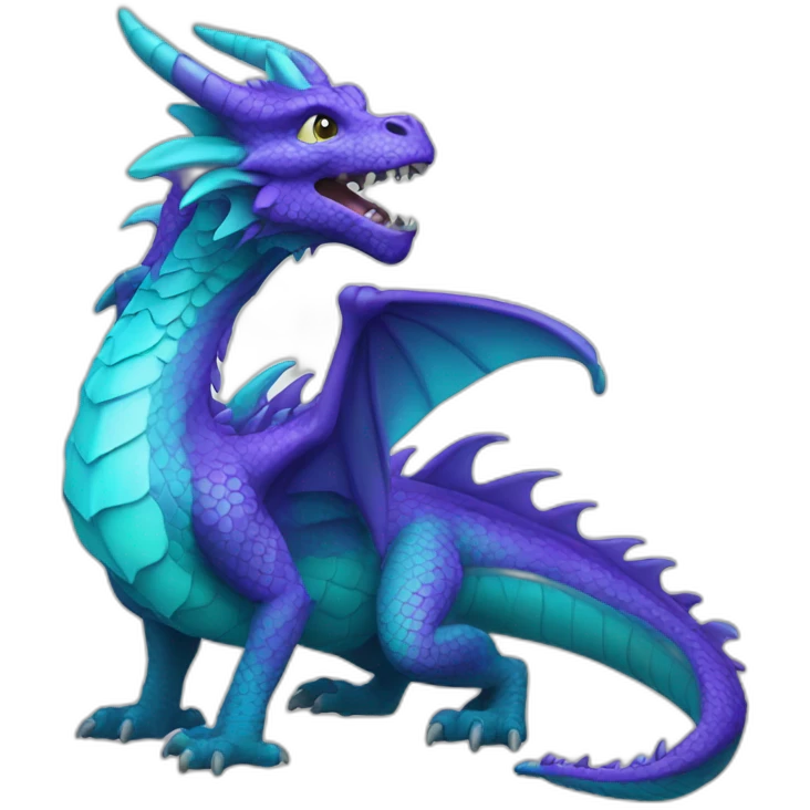 purple cyan dragon emoji