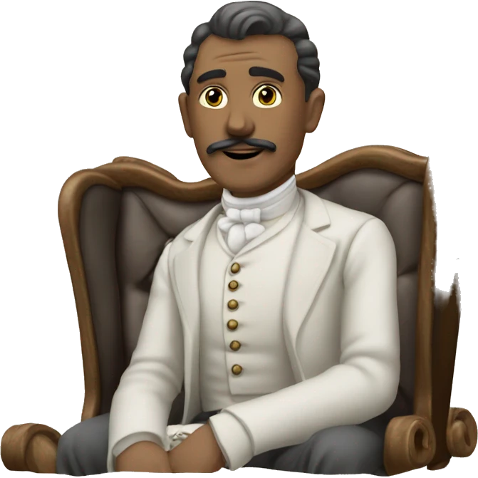Victorian man seat on the carry on emoji