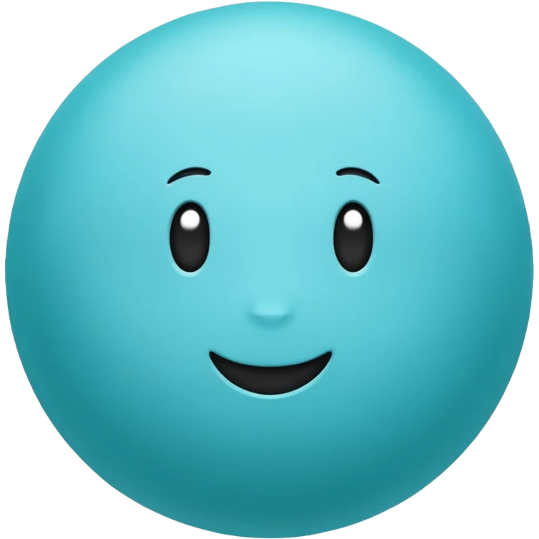 cyan ball without face emoji