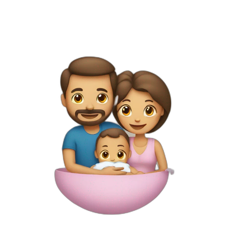 Une famille avec un bébé  emoji