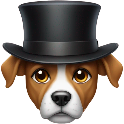 A dog with a top hat emoji