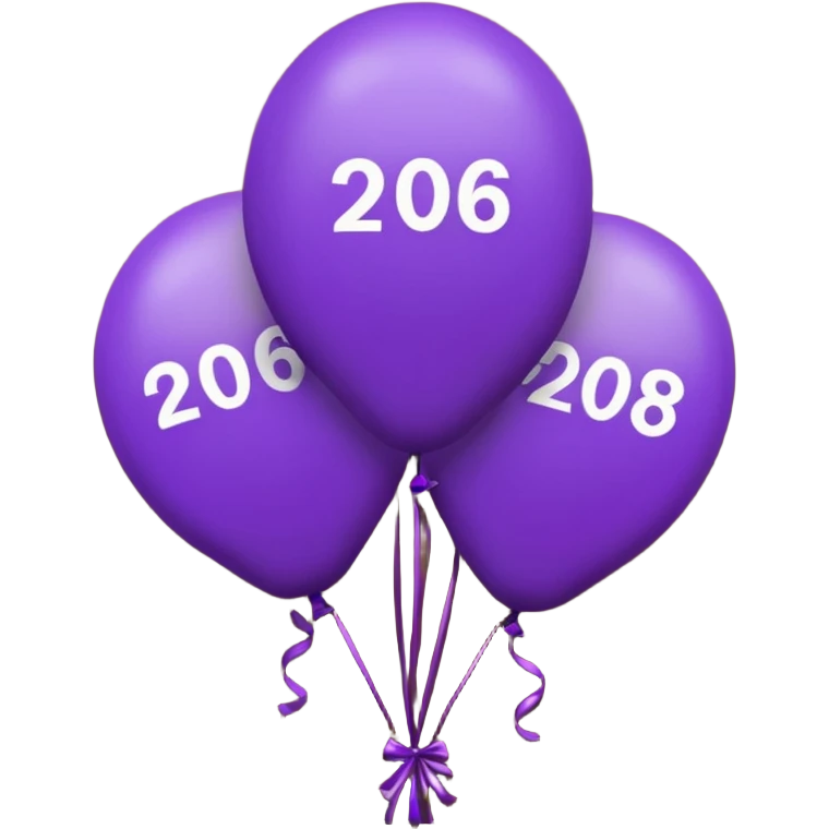 baloons with 2026 year to put on the menu in dark brown and violet emoji