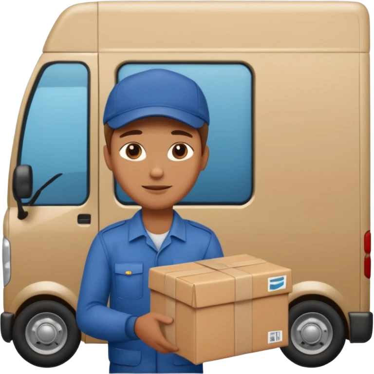 van driver with parcel,Delivery Crew emoji