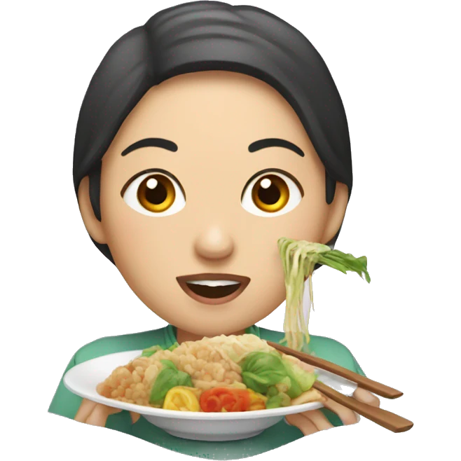 women eat ginsheng emoji
