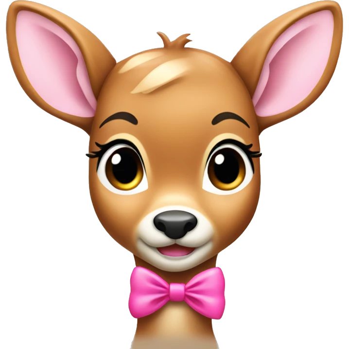 Bambi deer with a pink bow emoji
