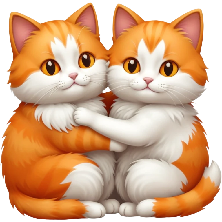 two cats hugging emoji