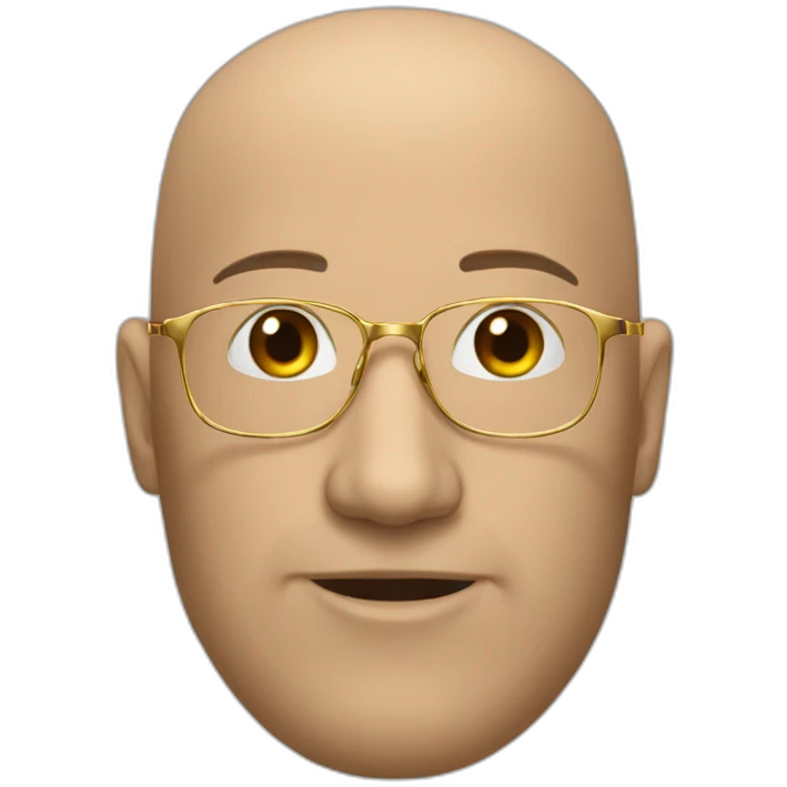 Bald-head-gold-rim-glasses emoji
