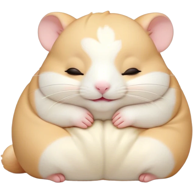 Meme-Worthy Cute Sleeping Cream Hamster Portrait Emoji, Head resting peacefully with a contented smile, showcasing a delightfully compact build and a luxuriously soft cream fur, eyes shut in a serene nap, Simplified yet hilariously adorable features, highly detailed, glowing with a soft, drowsy light, high shine, relaxed and utterly lovable, stylized with an air of playful laziness, bright and heartwarming, soft glowing outline, capturing the essence of a comically sleepy hamster, so meme-worthy it feels like it could instantly become the next viral sensation of adorable slumber! emoji