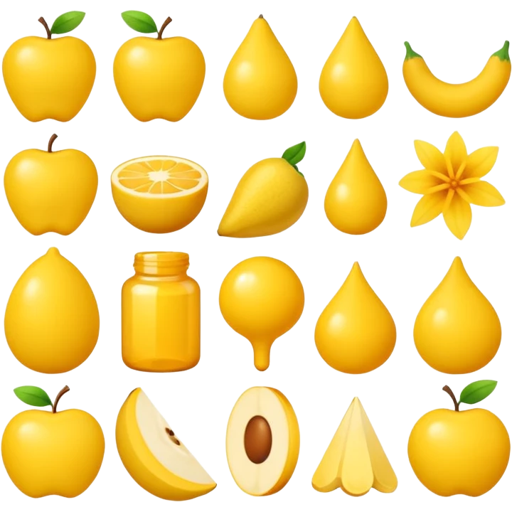 objetos variados amarelos emoji