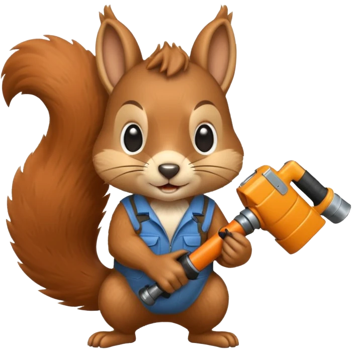 Squirrel jackhammer emoji