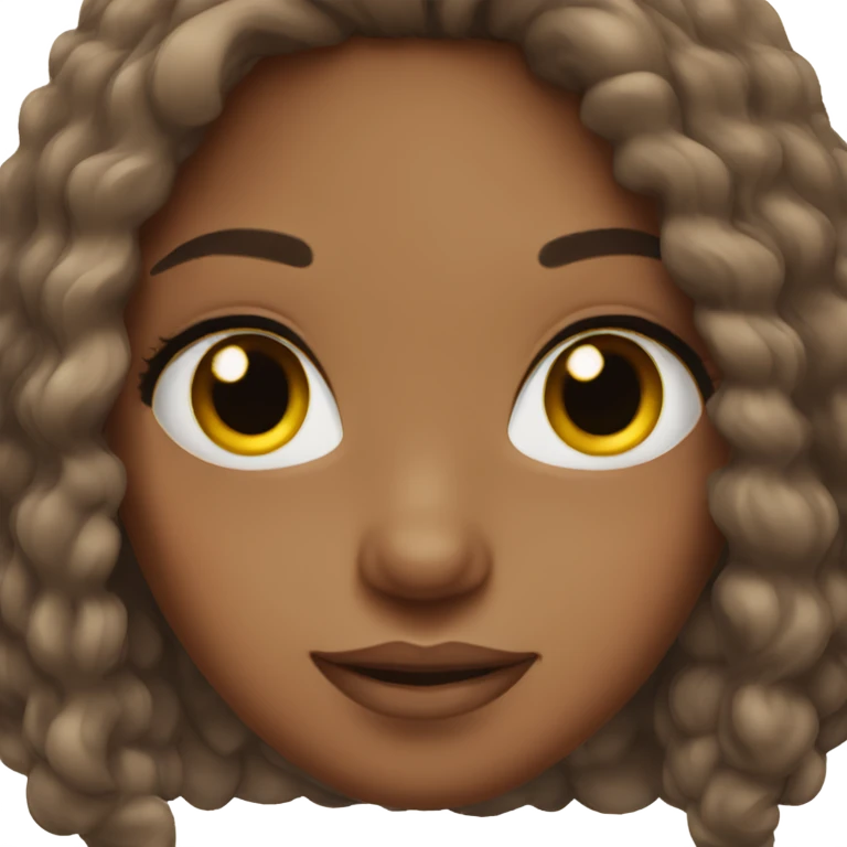 brown hair girl with lashes  emoji