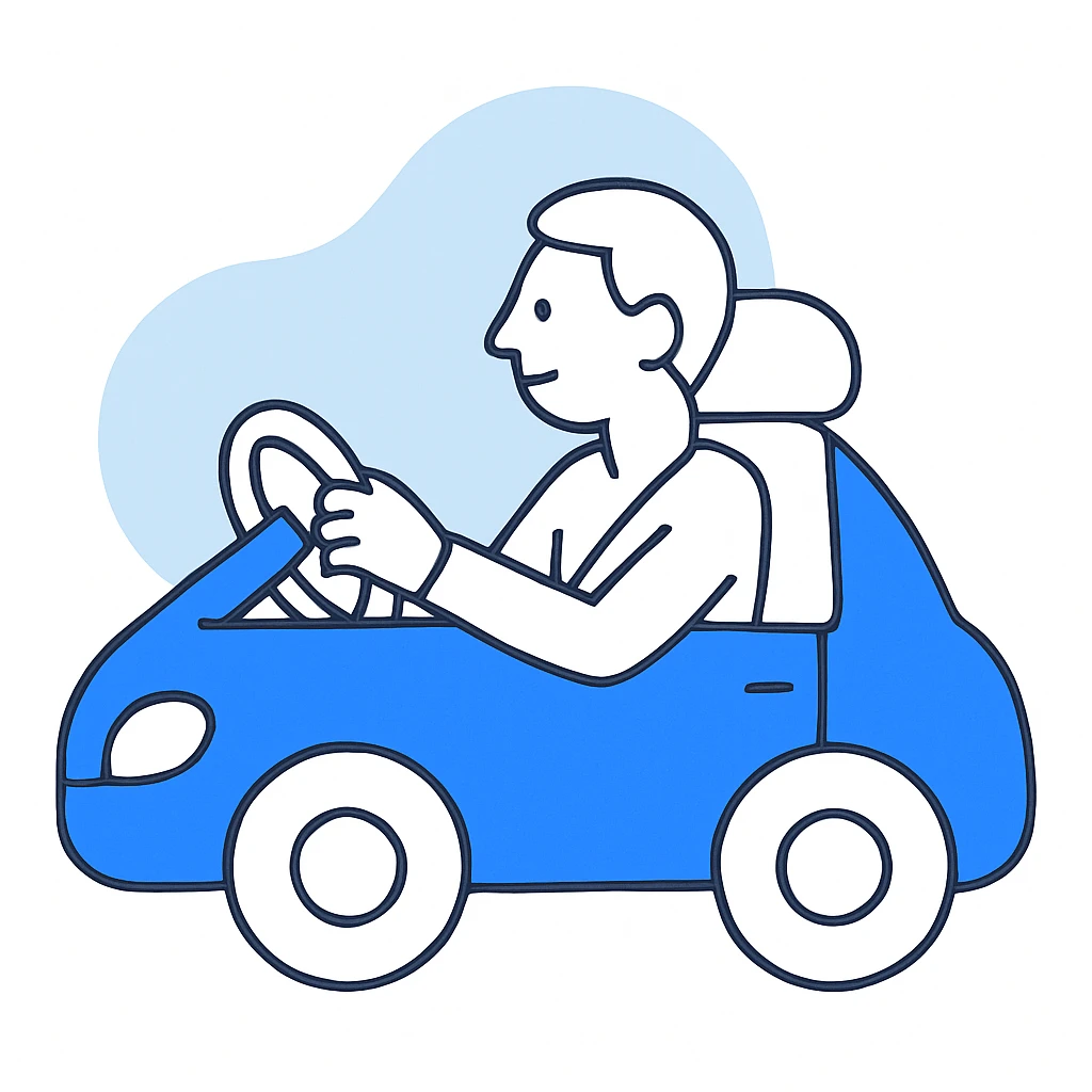 person driving a car emoji