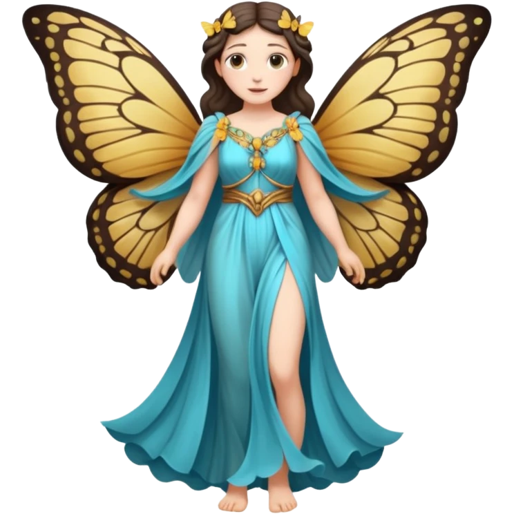 fullbody ancient woman with butterfly wings emoji
