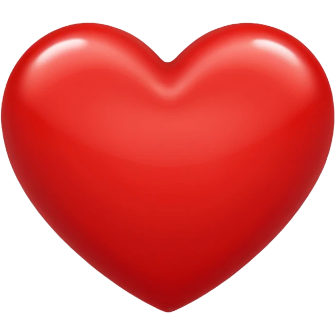 red heart emoji, glossy and vibrant emoji