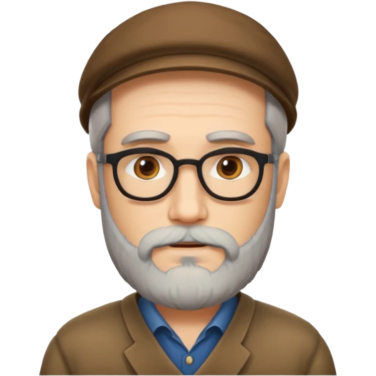 un escritor maduro con barba emoji