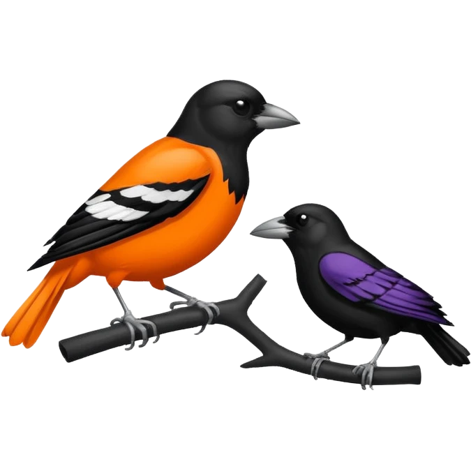 Baltimore Oriole and Baltimore Raven  logos emoji
