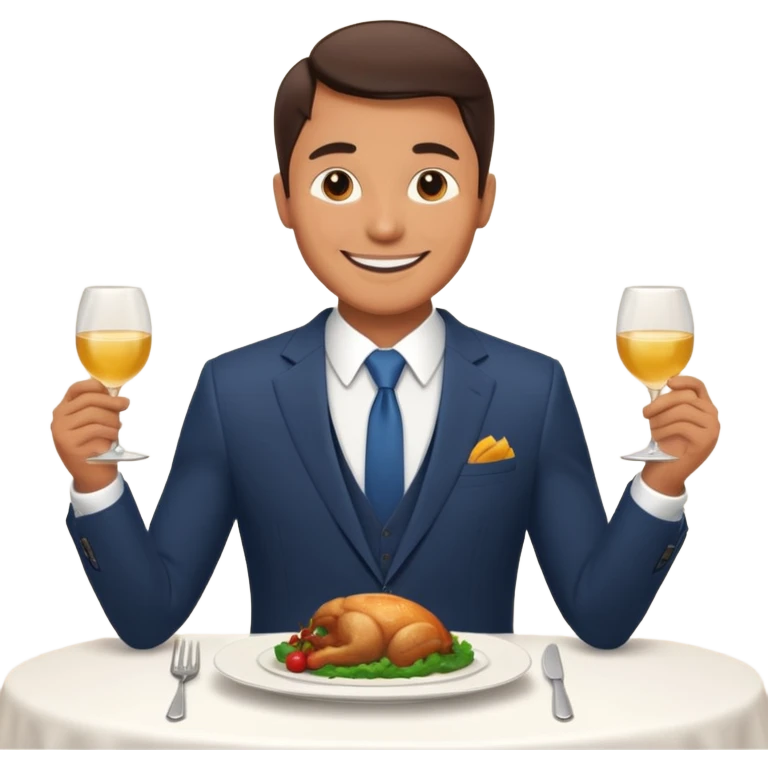 man hosting a dinner party at home emoji