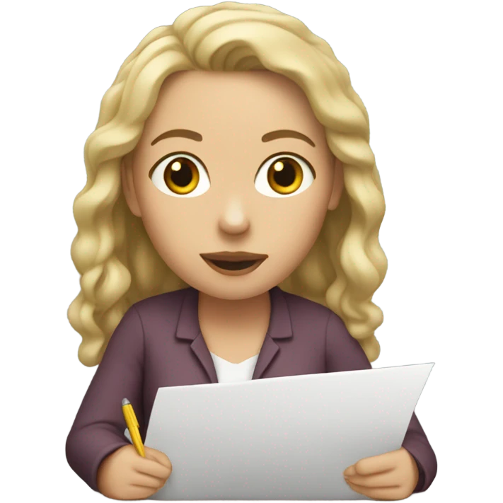 white woman writing emoji