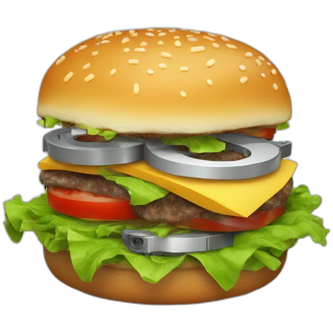 hamburger made of computer parts emoji