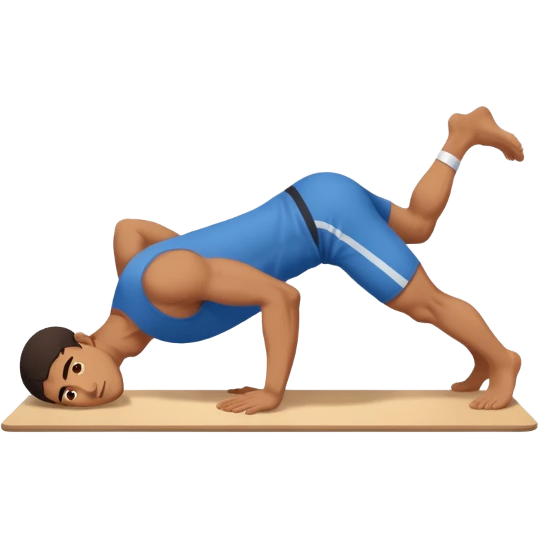 latin guy doing a planche on the floor emoji