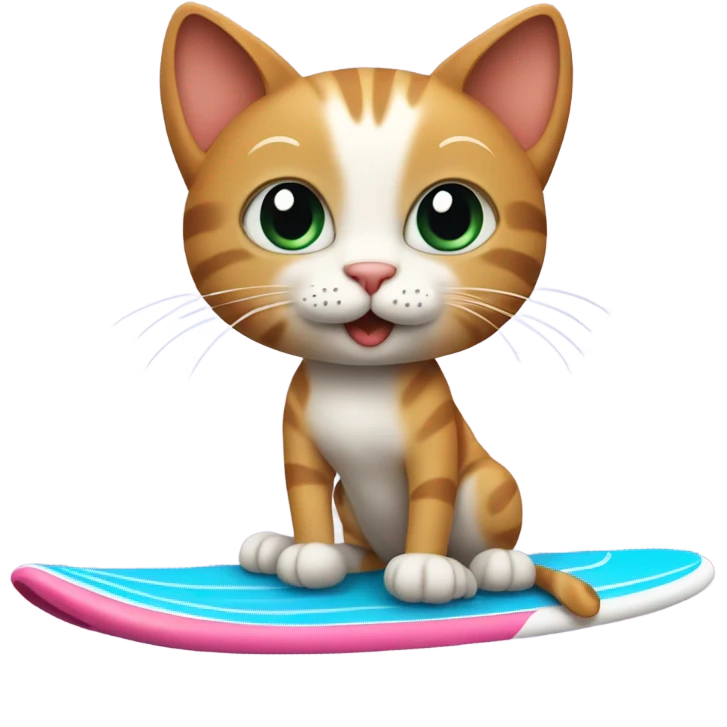 cat on a surfboard emoji