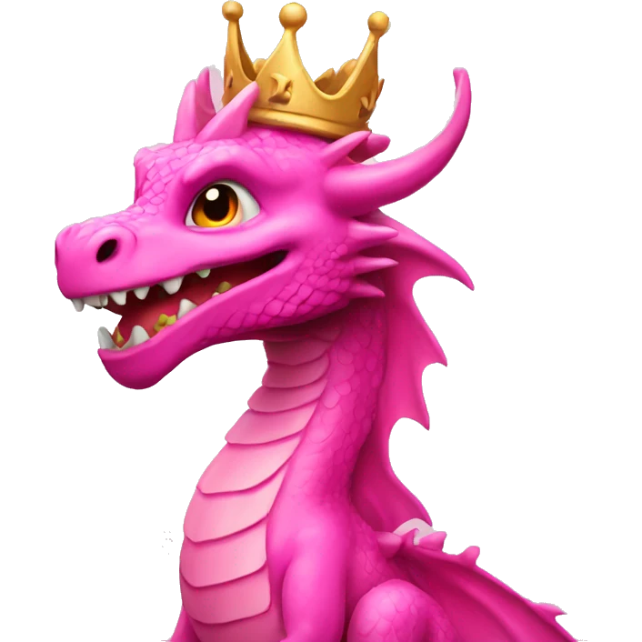 Pink dragon with crown emoji