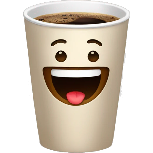 a coffe with smile emoji