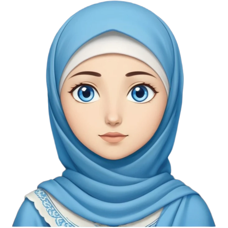 Turkish beautiful finish Konya girl blue eyes with moon hijab dress and watching the moonlight sky on the ground  emoji