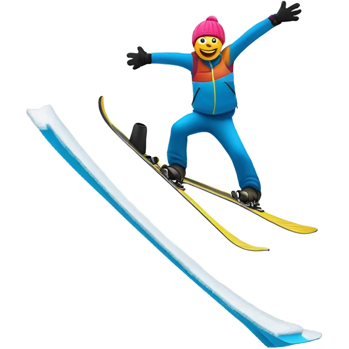 Going huge on a ski jump emoji