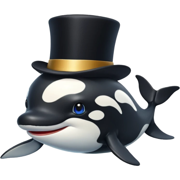 orca with a top hat emoji