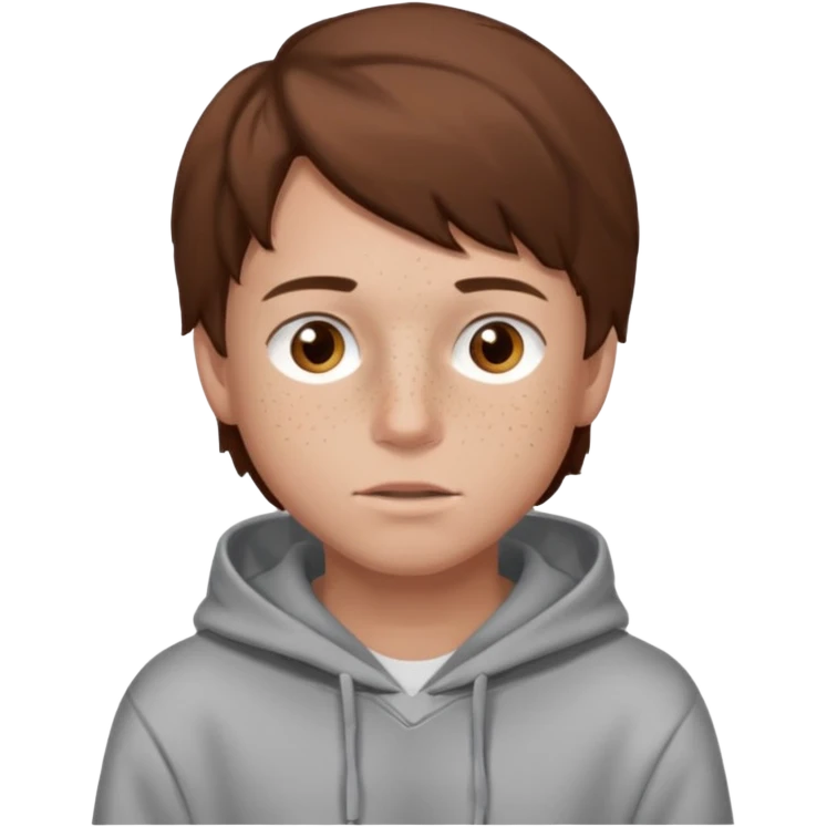 boy with glasses brown hair brown eyes freckles hoodie emoji