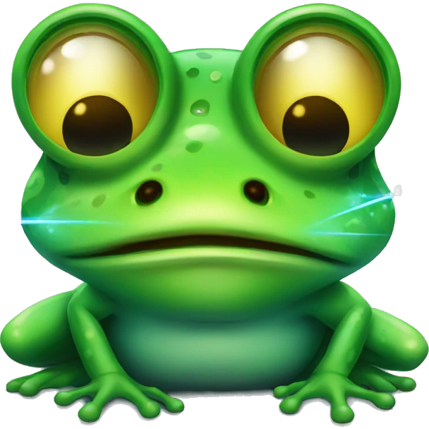 Frog with lazers emoji