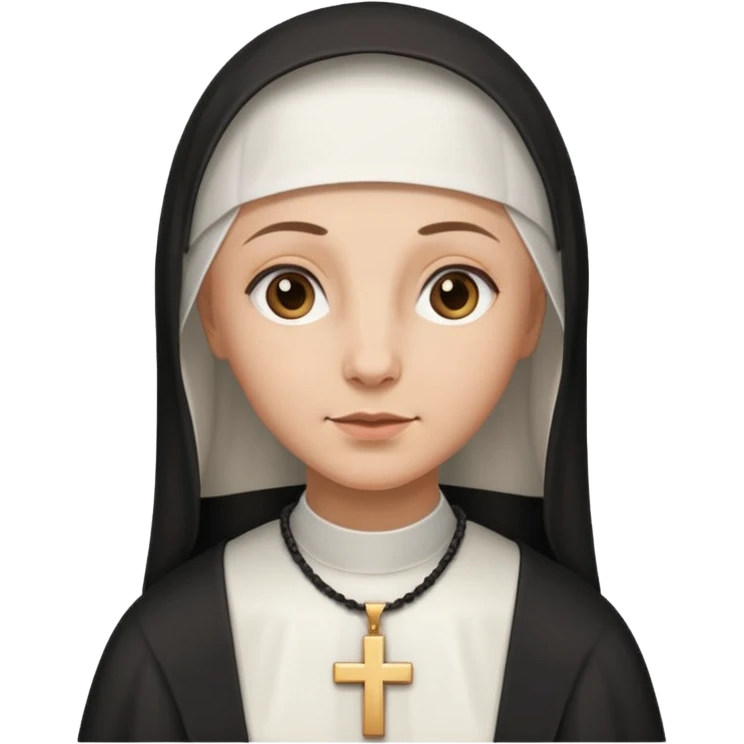 Nun with cross necklace emoji